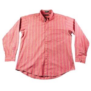 savile row Men’s Striped Shirt Size L Dark Pink